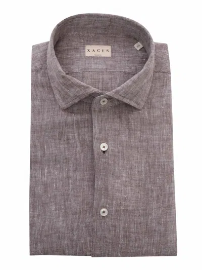 Xacus Brown Linen Shirt