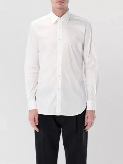 Xacus Tailored Stretch Cotton Dress Shirt In White