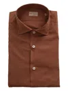Xacus Button-down Cotton Shirt In Brown