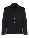 Xacus Wool Patch-pocket Shirt In Black