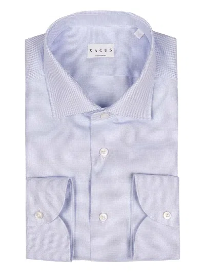 Xacus Buttoned Patterned Shirt In Blue