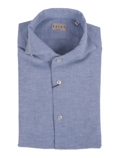 Xacus Camicia Cotton Linen Shirt In Purple