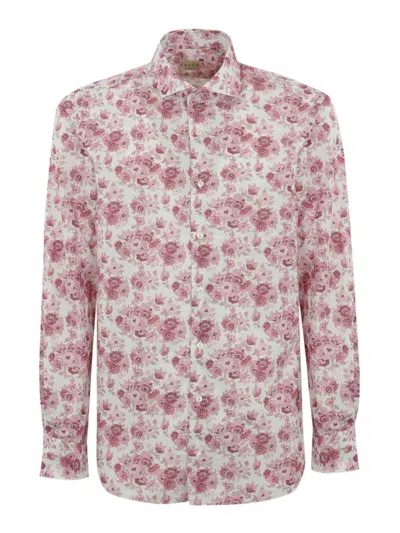Xacus Floral Cotton Shirt In White