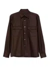 Xacus Wool Overshirt In Brown
