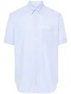 Xacus Check-pattern Cotton Shirt In Blue