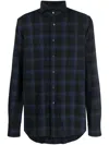 Xacus Check-pattern Long-sleeve Shirt In Black