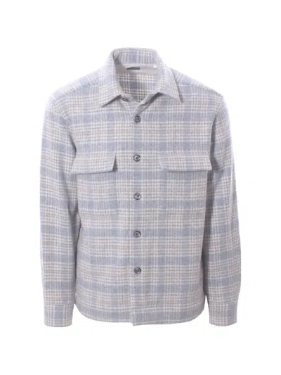 Xacus Checked Pocket Shirt In Gray