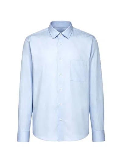 Xacus Chest-pocket Long-sleeve Shirt In Blue