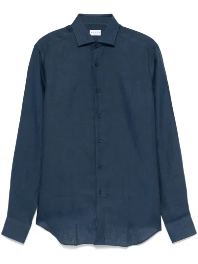 Xacus `classic` Long Sleeve Shirt In Blue