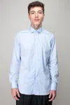 Xacus Light Blue Tailor Fit Shirt In Linen In Blue