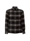 Xacus Moon Check-pattern Wool Shirt In Brown