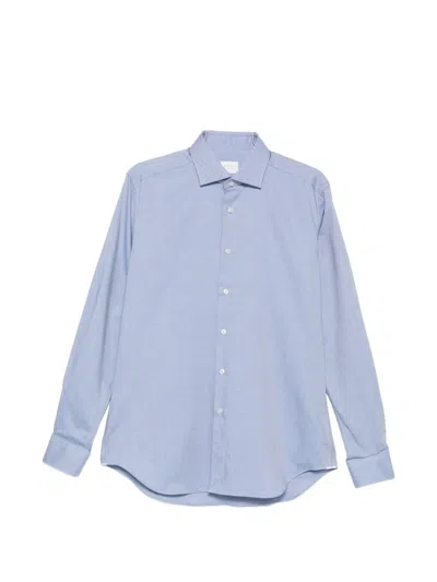 Xacus Classic-collar Long-sleeve Shirt In Blue
