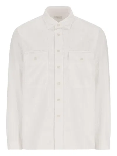 Xacus Corduroy Patch-pocket Shirt In White