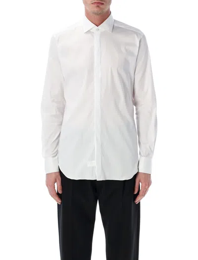 Xacus Cotton Poplin Sartorial Shirt In White