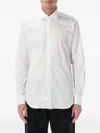 Xacus Ceremony Cotton Poplin French Collar Shirt In White