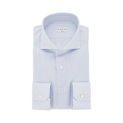 Xacus Cotton Tailor Fit 'travel' Shirt In Blue