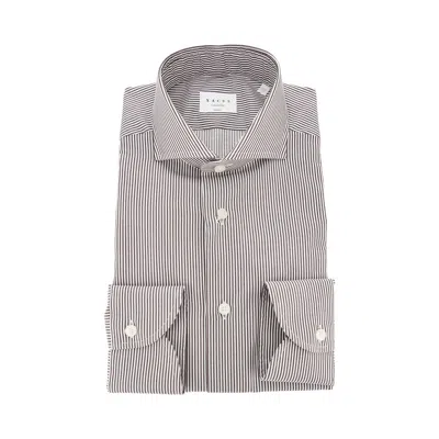 Xacus Cotton Tailor Fit Travel Shirt In Gray