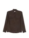 Xacus Dark Brown Regular Solid Shirt In Dark Brown