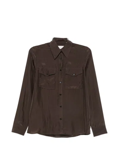Xacus Dark Brown Regular Solid Shirt