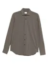 Xacus Elegant Blue Button-down Shirt With Classic Collar In Brown