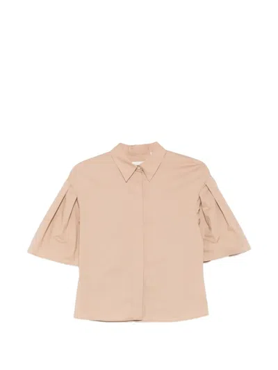 Xacus Ellery Pleated-sleeve Shirt In Neutral