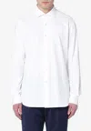 Xacus Spread-collar Cotton Shirt In White