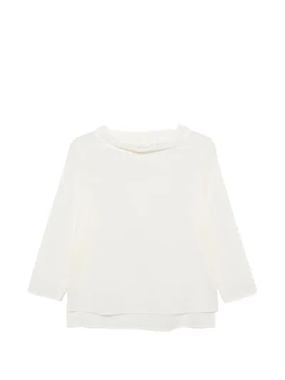 Xacus Fil-coupé Boat-neck Top In White