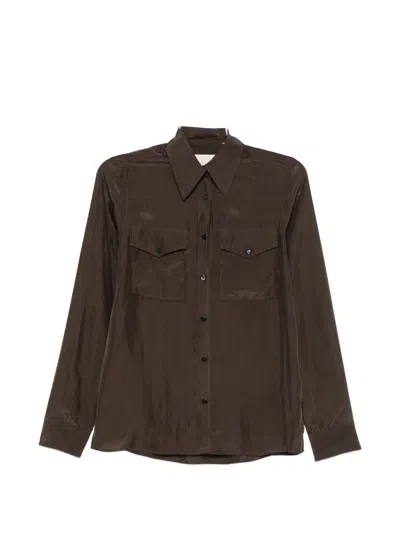 Xacus Flap-pocket Shirt In Brown