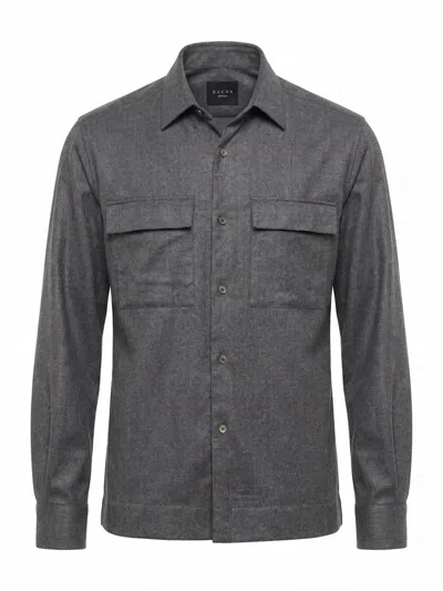 Xacus Flap-pocket Shirt In Gray