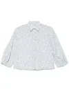 Xacus Sky Blue Floral Pattern Shirt In White