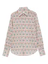Xacus Multicolour Floral Shirt With Classic Collar In Gold
