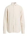 Xacus For Franz Kraler Man Shirt Beige Size 16 Linen In Neutral