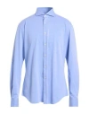 Xacus For Franz Kraler Man Shirt Blue Size 16 ½ Cotton, Polyamide, Elastane In Blue