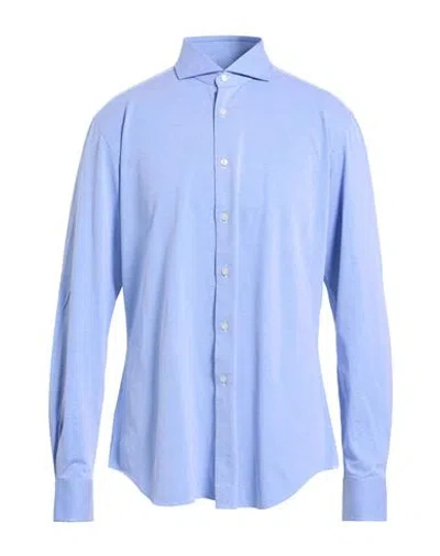 Xacus For Franz Kraler Man Shirt Blue Size 16 ½ Cotton, Polyamide, Elastane