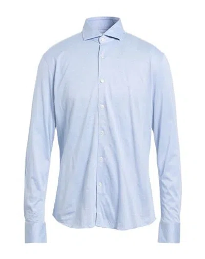 Xacus For Franz Kraler Man Shirt Light Blue Size 16 ½ Cotton, Silk