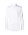 Xacus Structured Collar White Shirt With Buttoned Cuffs In White