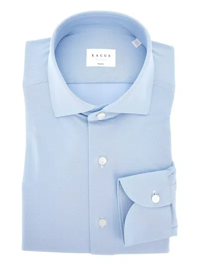 Xacus Geometric-patterned Shirt In Blue
