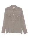 Xacus Multicolour Geometric Pattern Long Sleeve Shirt In Neutral