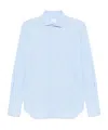 Xacus Light Blue Slim-fit Twill Active Shirt In Blue