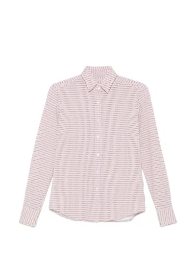 Xacus Geometric-print Long-sleeve Shirt In Pink