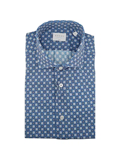 Xacus Geometric-print Shirt In Blue