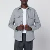 Xacus Overshirt Jacket In Wool Blend In Gray