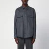 Xacus Wool-blend Buttoned Shirt In Blue