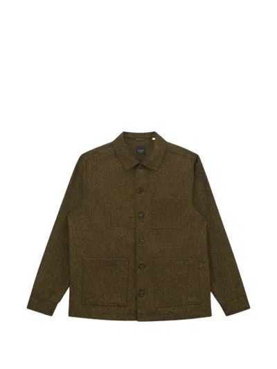 Xacus Herringbone-pattern Wool Shirt Jacket In Braun