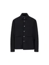 Xacus Wool Patch-pocket Shirt In Blue