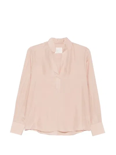 Xacus Krizia V-neck Long-sleeve Blouse In Pink