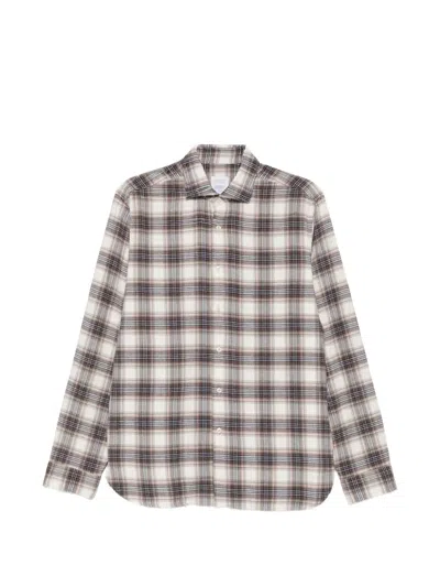 Xacus Legacy Check-pattern Cotton Shirt In Neutral