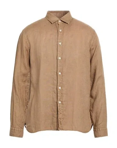 Xacus Legacy Collection Man Shirt Light Brown Size 17 ½ Linen