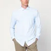 Xacus Tailor-fit Shirt In Linen In Blue
