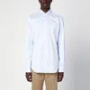 Xacus Small Striped Light Blue Travel Shirt In White